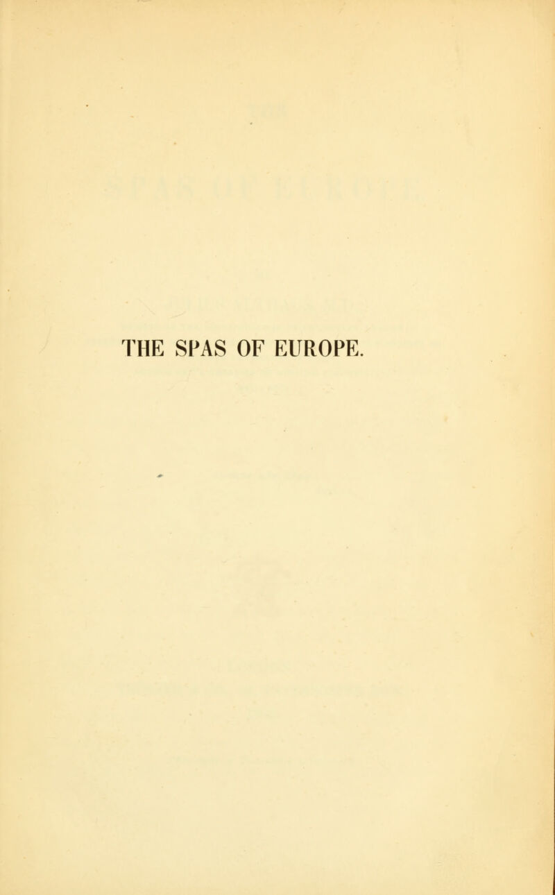 THE SPAS OF EUROPE