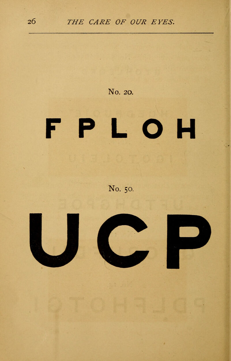 No. 20. FPLOH No. 50. UCP