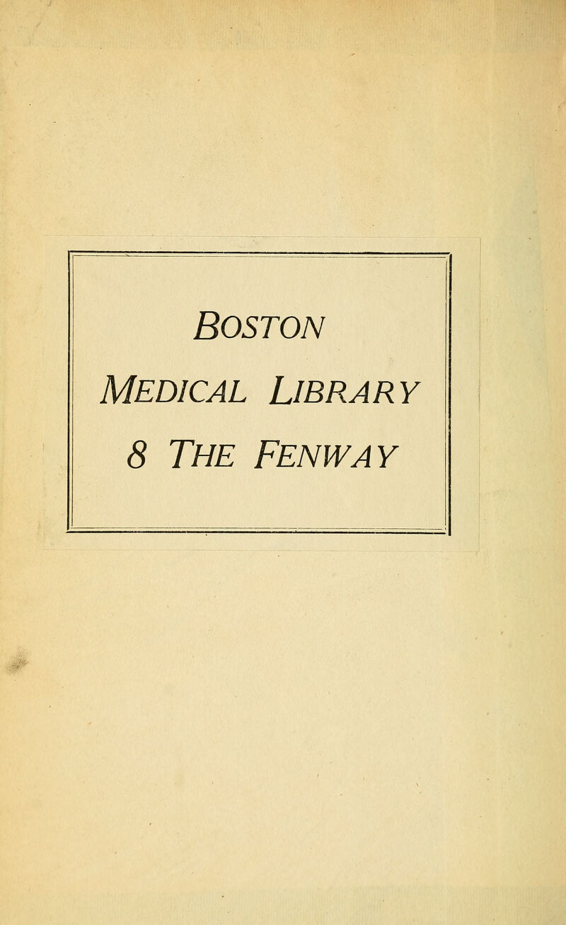 Boston Medical Library 8 The Fenway