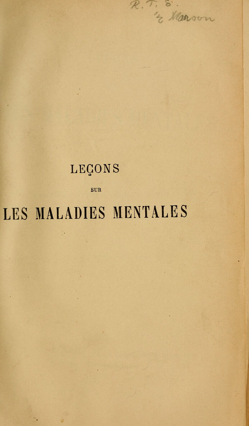 SUR LES MALADIES MENTALES