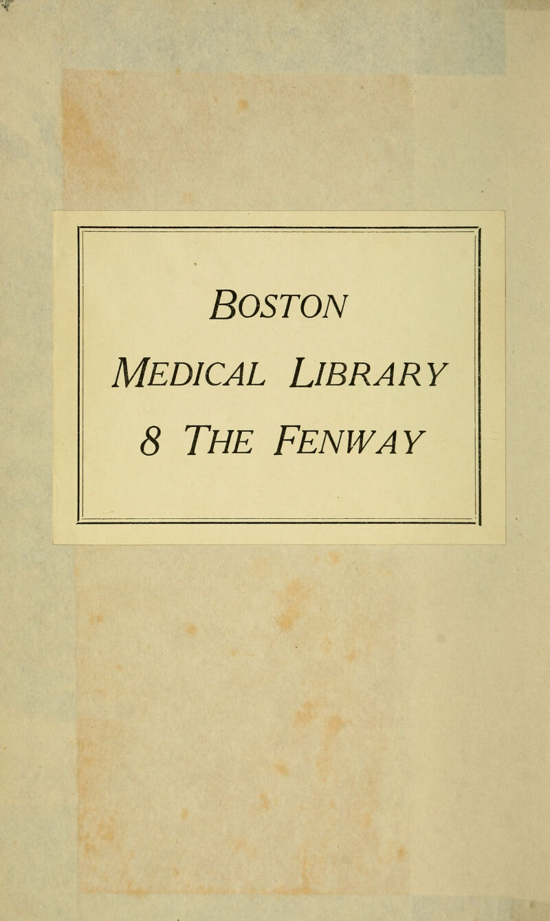 Boston Medical Library 8 The Fenway