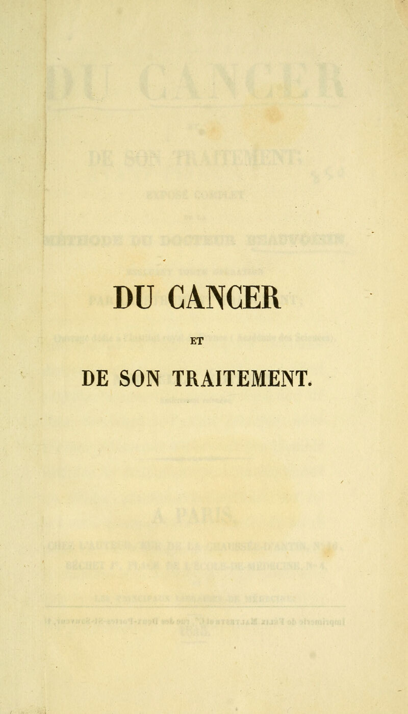 ET DE SON TRAITEMENT.