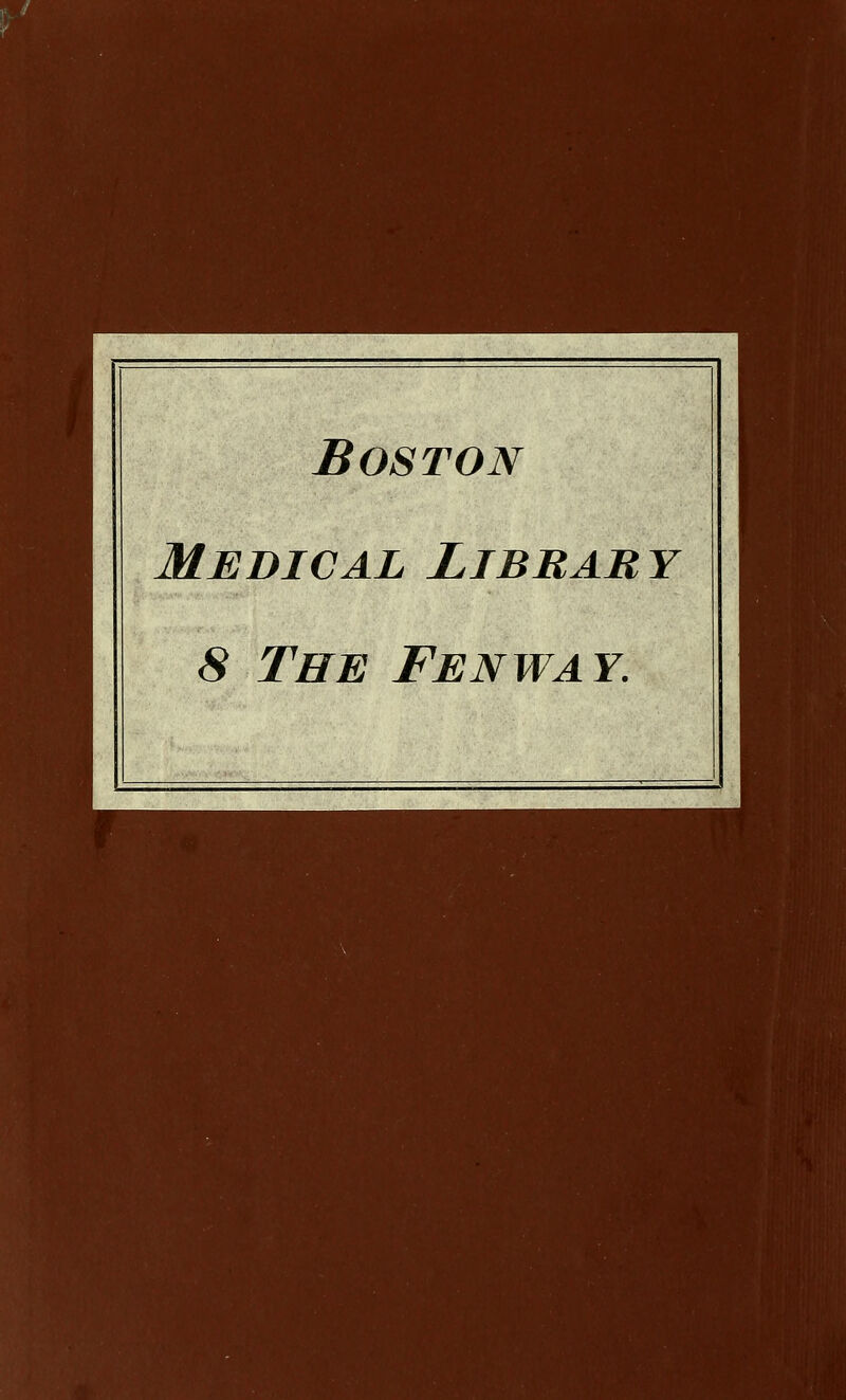 Boston Medical Library 8 The Fenway.