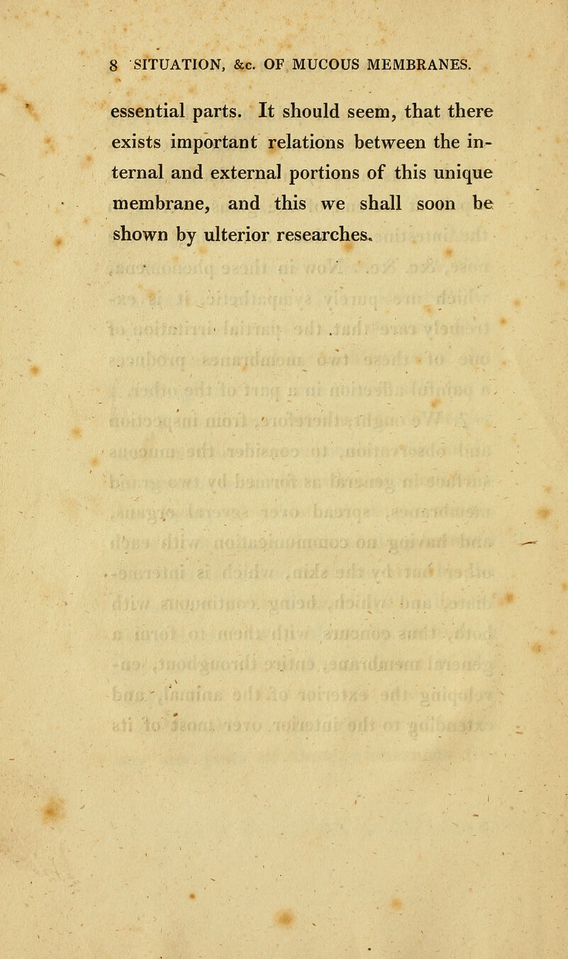 essential parts. It should seem, that there exists important relations between the in- ternal and external portions of this unique membrane, and this we shall soon be shown by ulterior researches.