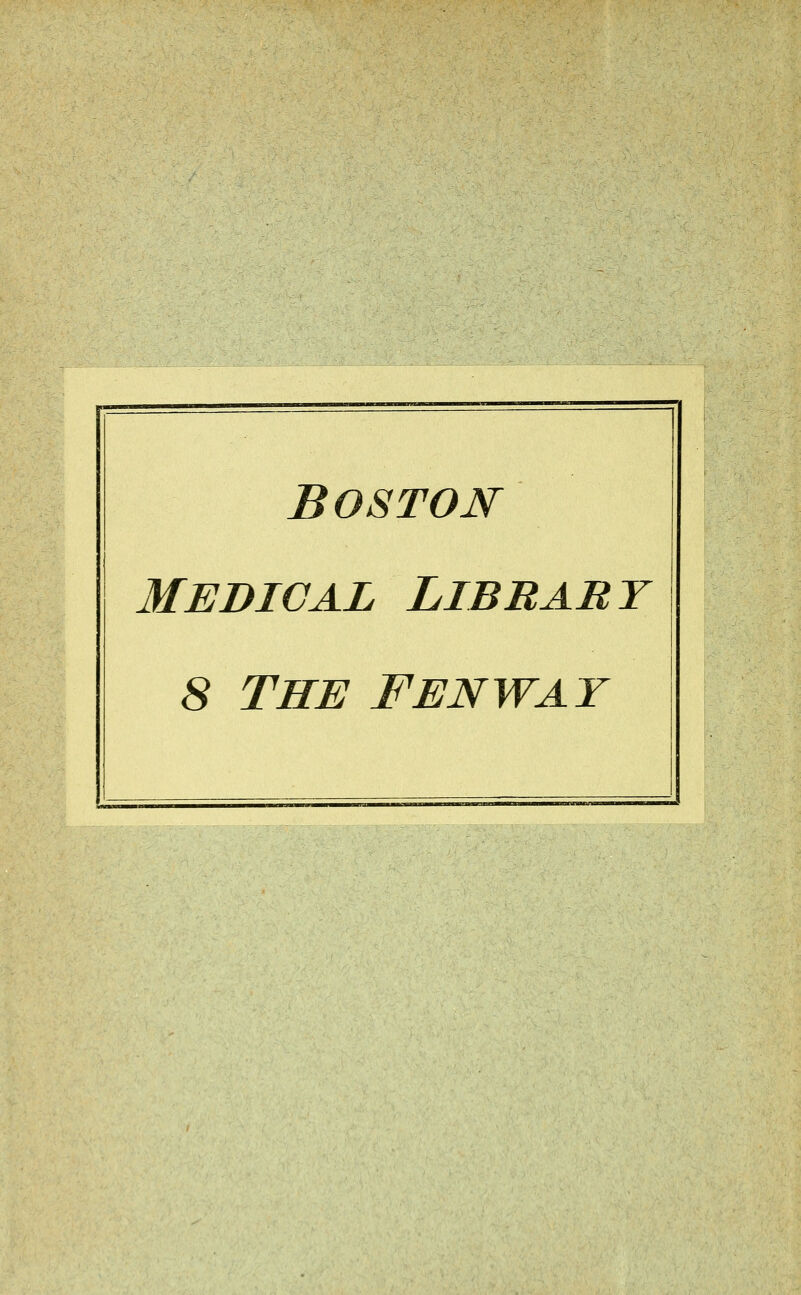 Boston Medical Library 8 the fenway %