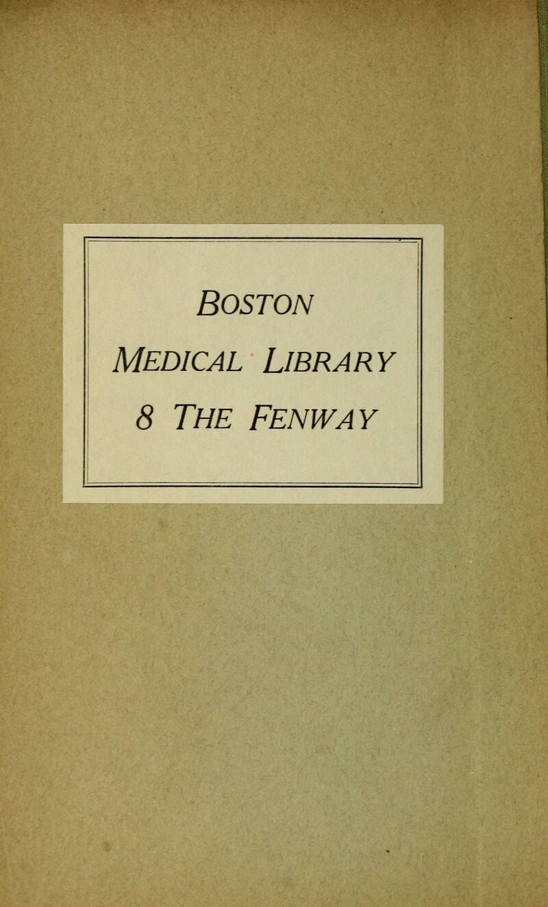 Boston medical library 8 The Fenway