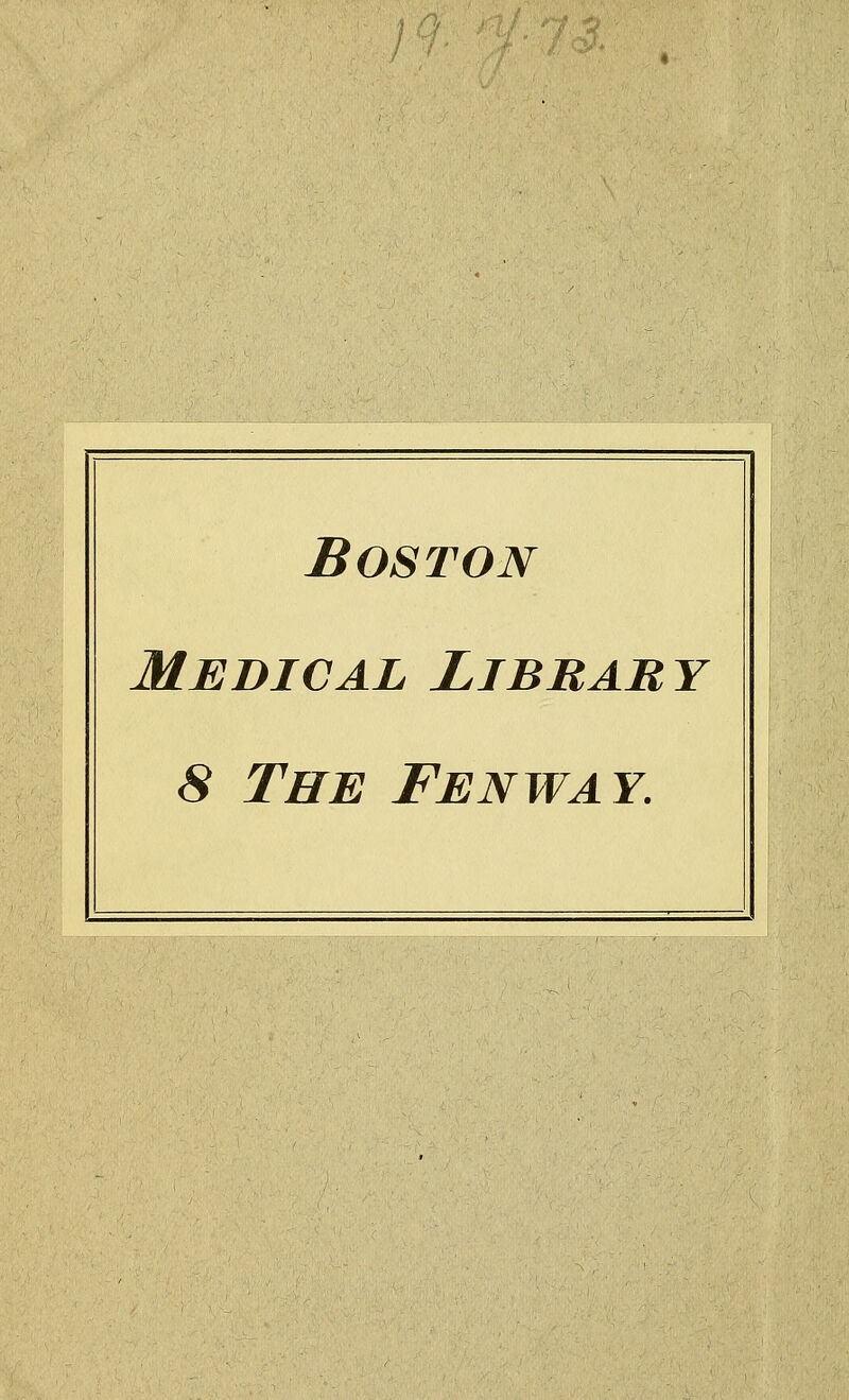 Boston Médical Libraby 8 The Fenway.