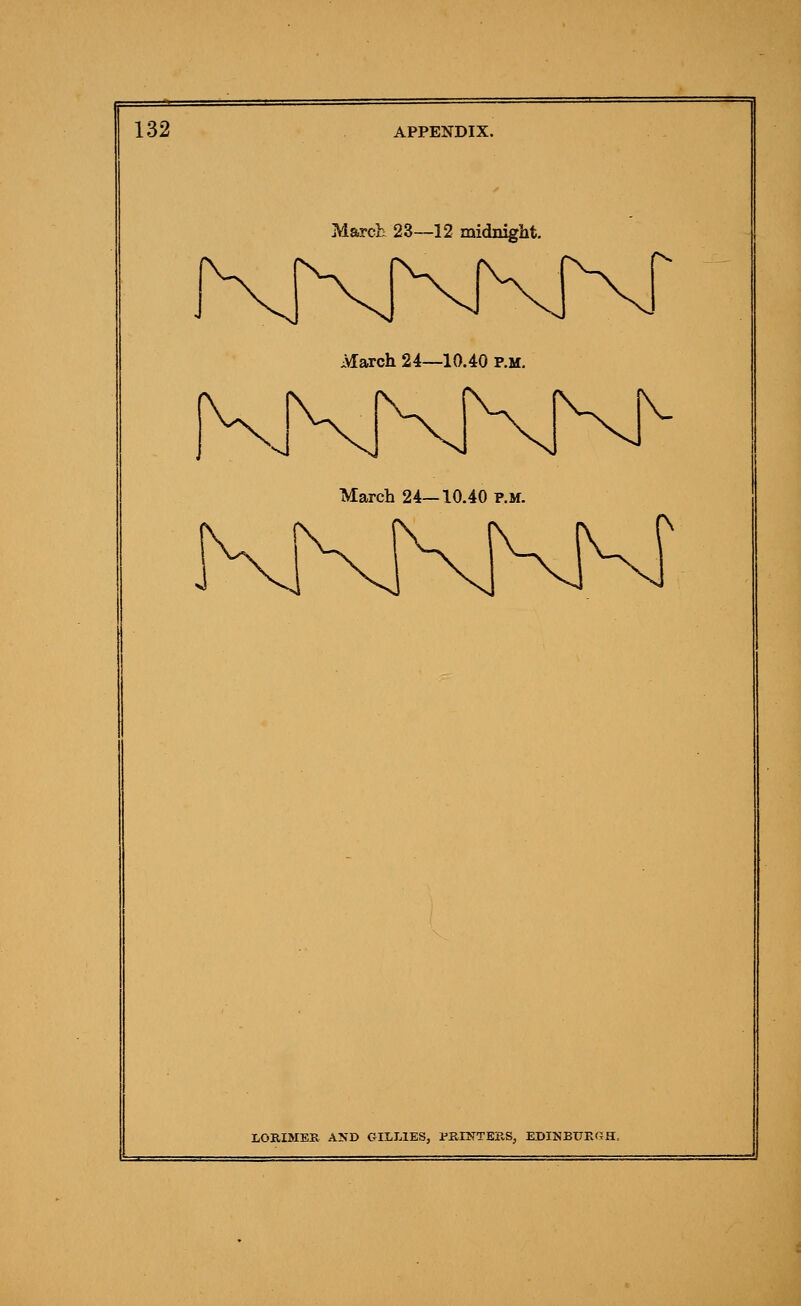 March 23—12 midniglit. March 24—10.40 p.m. March 24—10.40 p.m. LOBIMER AND GILHES, PJRmTERS, EDINBUKGJ