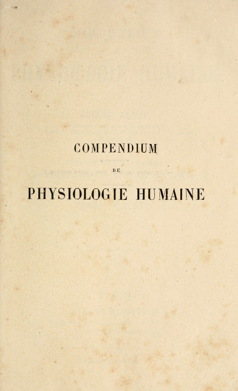 BE PHYSIOLOGIE HUMAINE