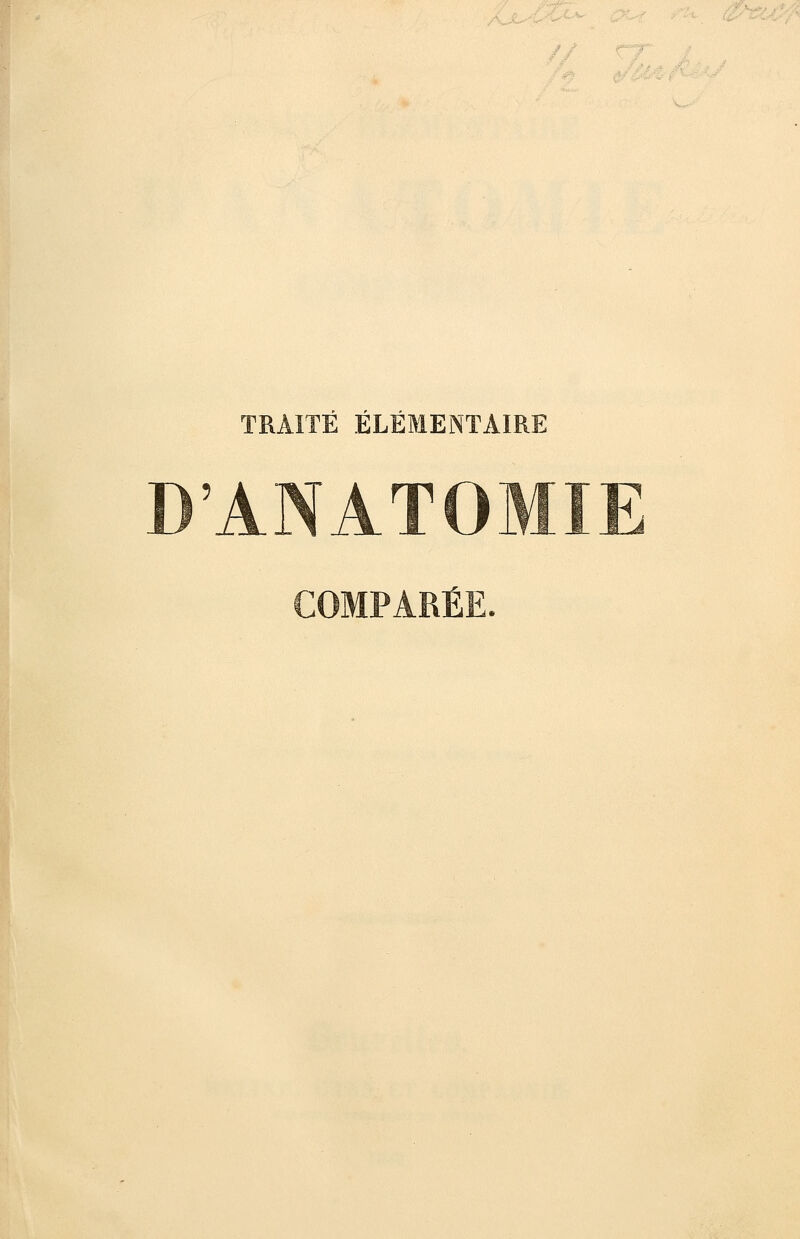 y..x. / TRAITÉ ÉLÉMENTAIRE DANATOMIE COMPARÉE.