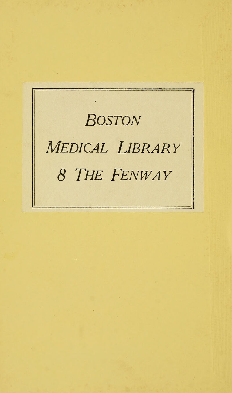 Boston Medical Library 8 The Fenway
