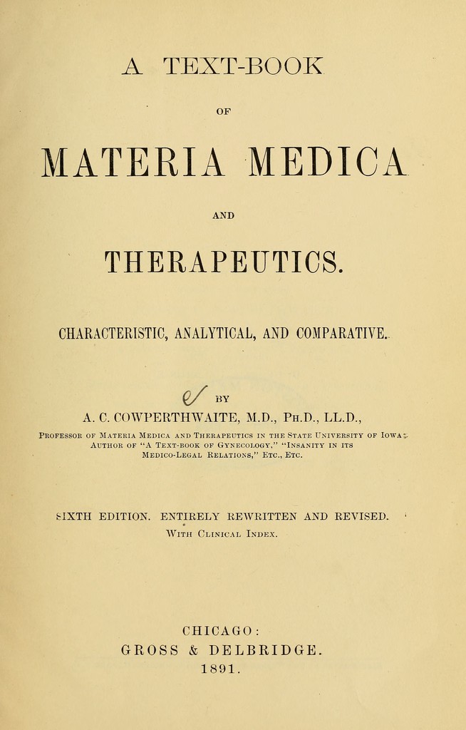 A text-book of materia medica and therapeutics : characteristic