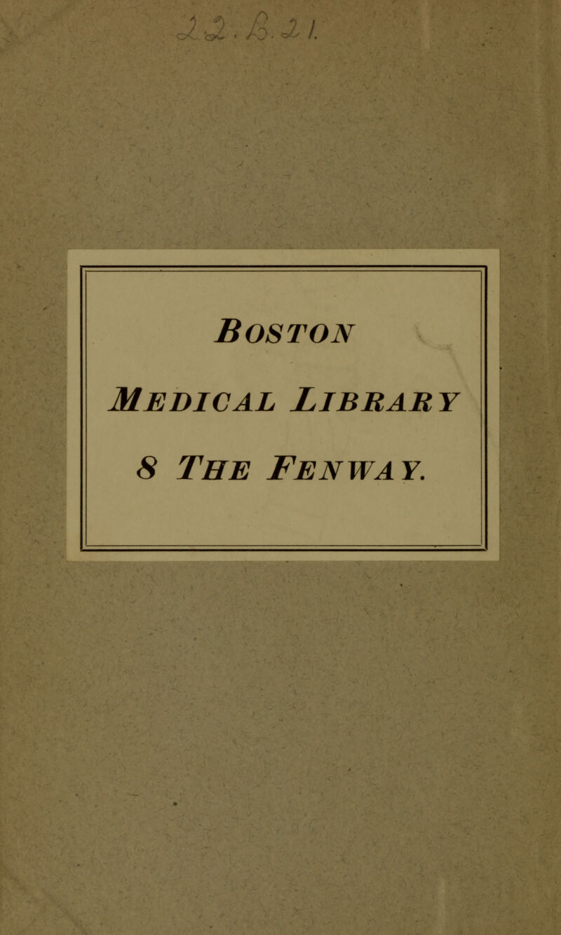 Boston Médical Libbary 8 The Fenway.