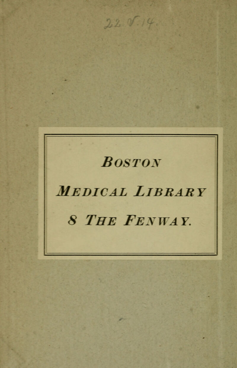 Boston Médical Libbabt 8 The Fexway.