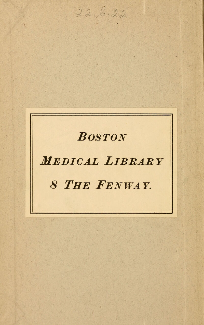 Boston Médical Libbary 8 The Fenway.