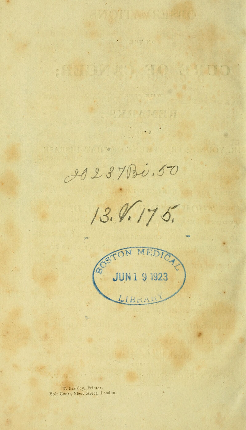 J 3. ^/y^: .T/Bcn'ik-y, Printer, BoU Court, Fleet Street, Lonrlon.