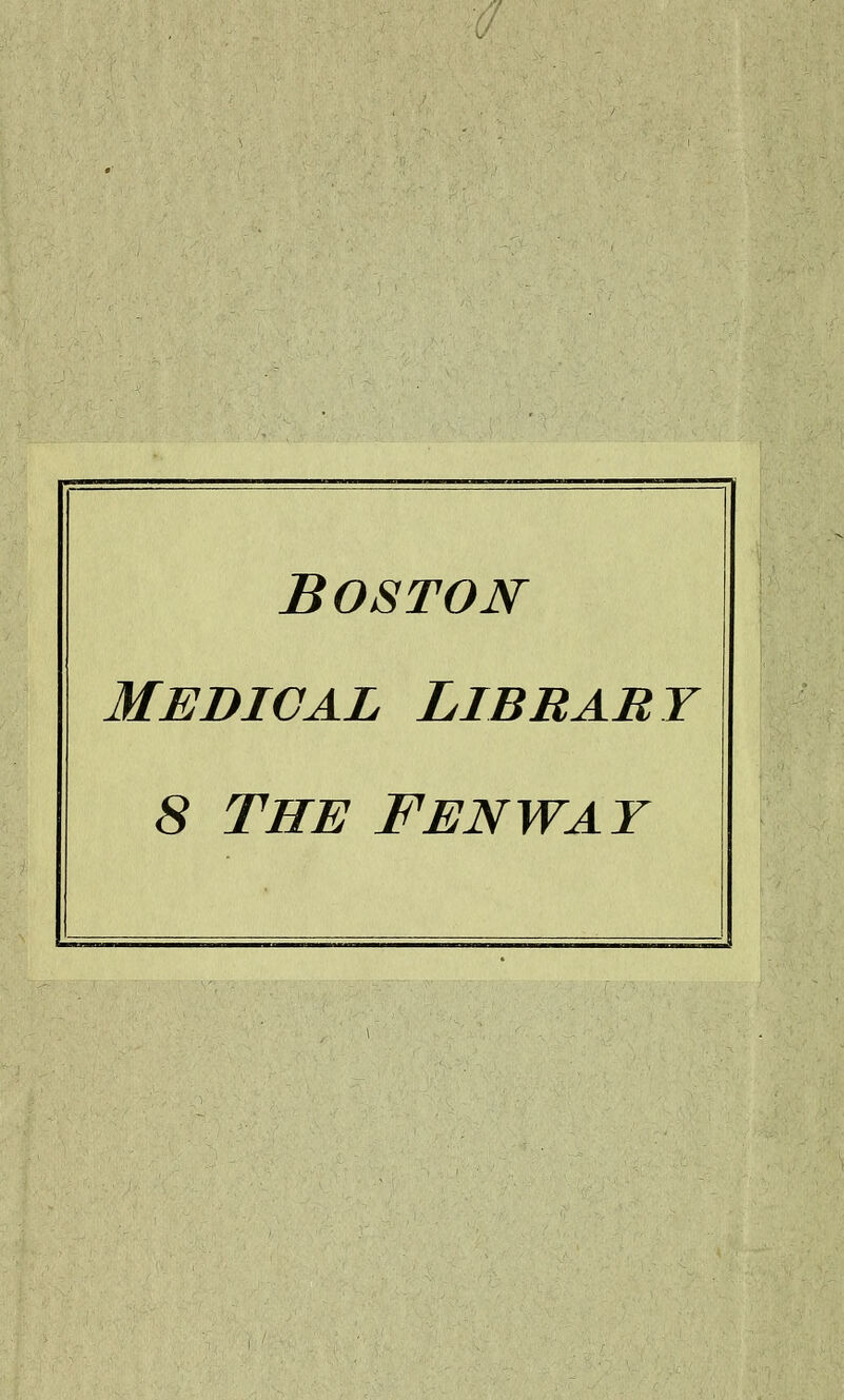 Boston medical libbary 8 the fenway