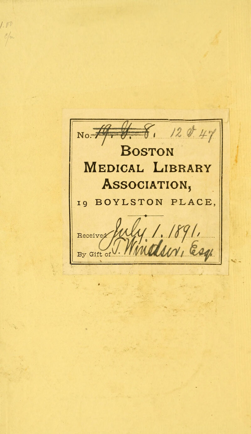 Boston Medical Library Association, 19 BOYLSTON PLACE, ♦