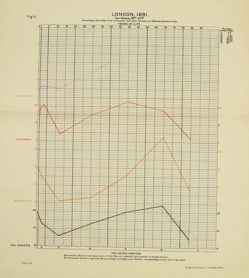 TenWeel<B.,l8V'-27'.>' Pa-ctntage Moilalitf rrom Iitnuenza. .Did uljuv cUaeata, aJL aMn-cMpen^xLi ofU YEARSjPF life BRONCHITIS 0. ALL CAUSES OL THE SEVEN PERIODS TfprMoiZ years of tire, TTwv are ftdleefj'^ ThehariaontoL diyijiumji r^rresent *Ae pervmtage'mormlikY.each r> 7 pefy'ofljf OT'ffroups ofages Dijt»f (ptjjn/lujena oj, CUwvuicmil^vss