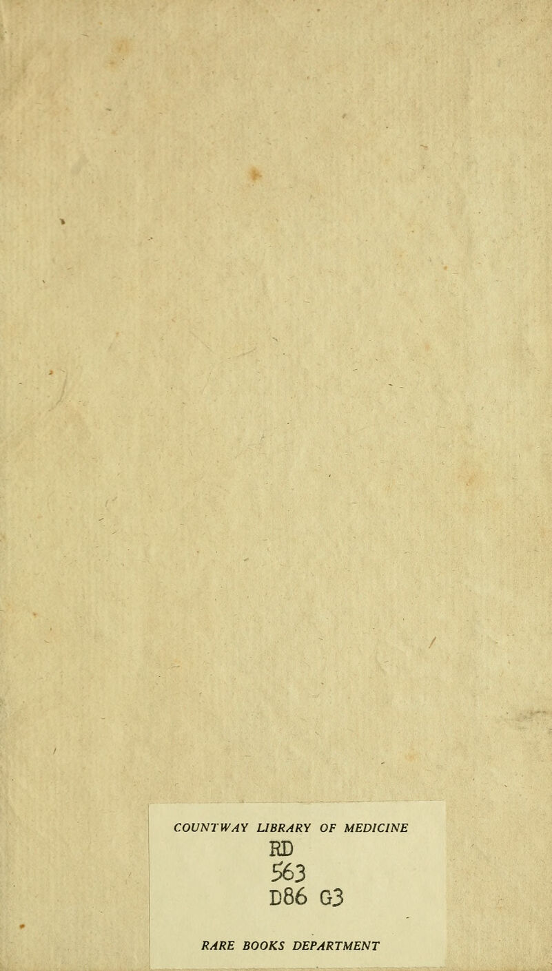 COUNTWAY LIBRARY OF MEDICINE RD 563 D86 G3 RARE BOOKS DEPARTMENT