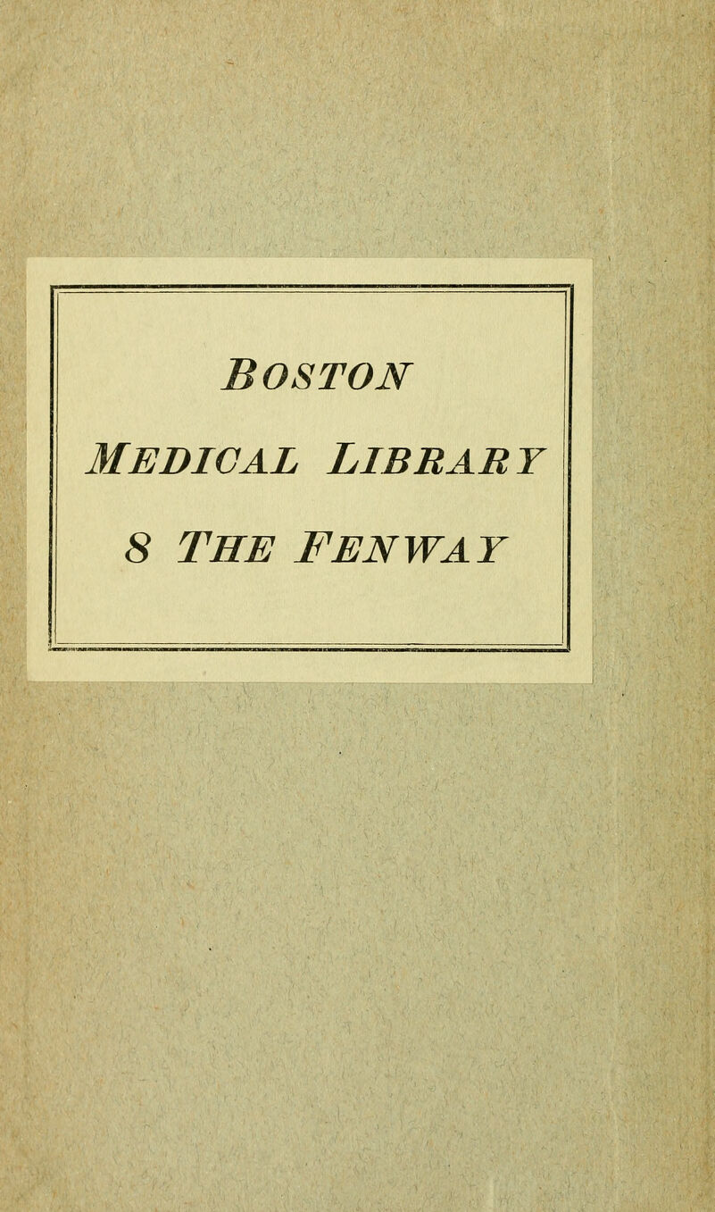Boston medical library 8 THE FENWAY