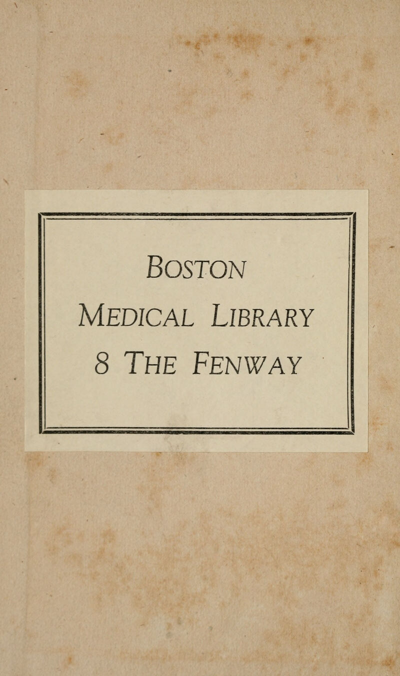 Boston Médical Library 8 The Fenway