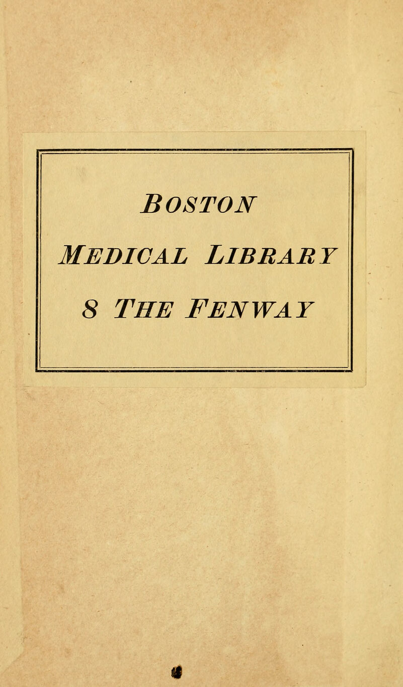 Boston Medical Library 8 the fenway