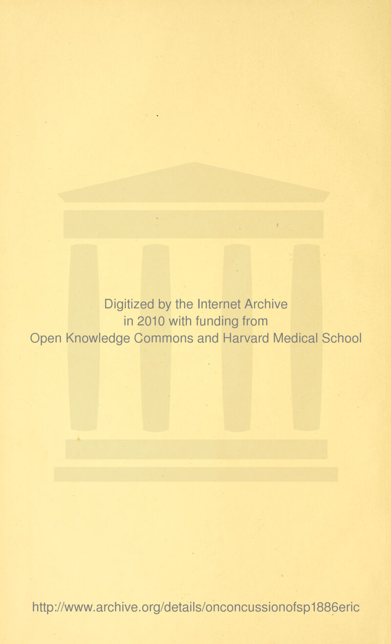 Digitized by the Internet Arciiive in 2010 witii funding from Open Knowledge Commons and Harvard Medical School http://www.archive.org/details/onconcussionofsp1886eric