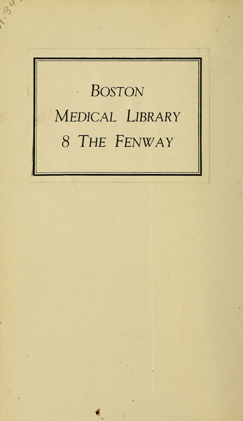 Boston Medical Library 8 The Fenway