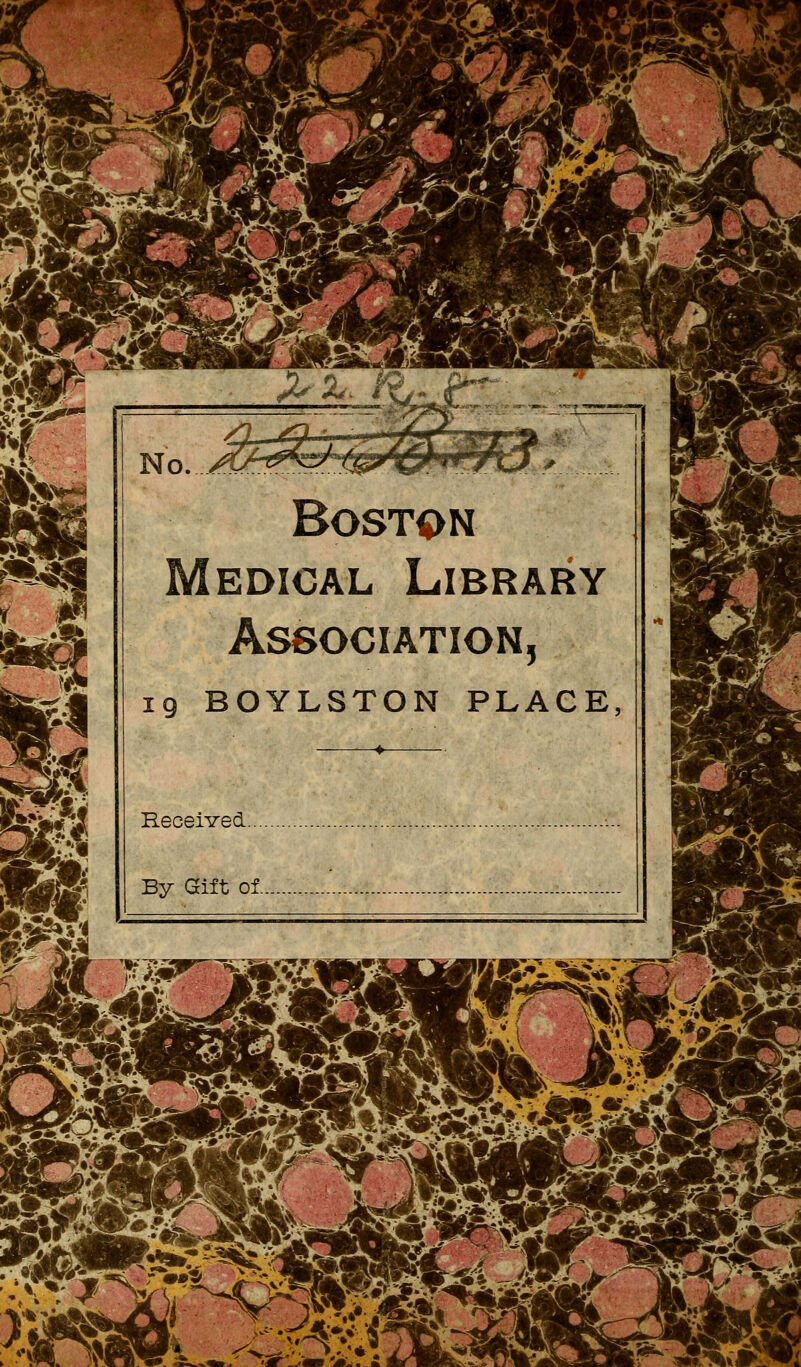 Boston Médical Library Association, 19 BOYLSTON PLACE, mm •