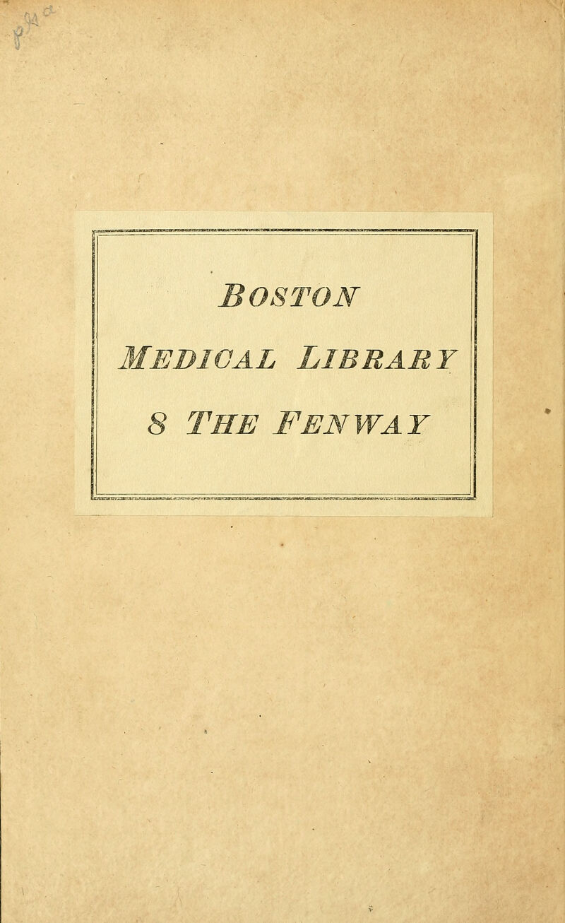 Boston Medigal Library 8 the fenway