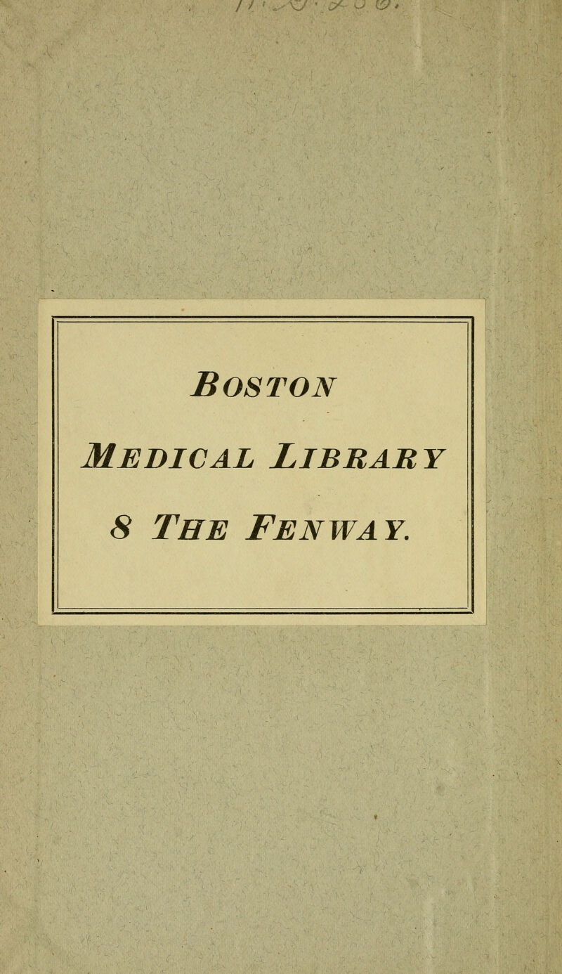 Boston Médical Libbary S The Fenway.