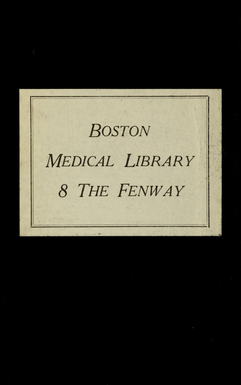 Boston Medical Library 8 The Fenway