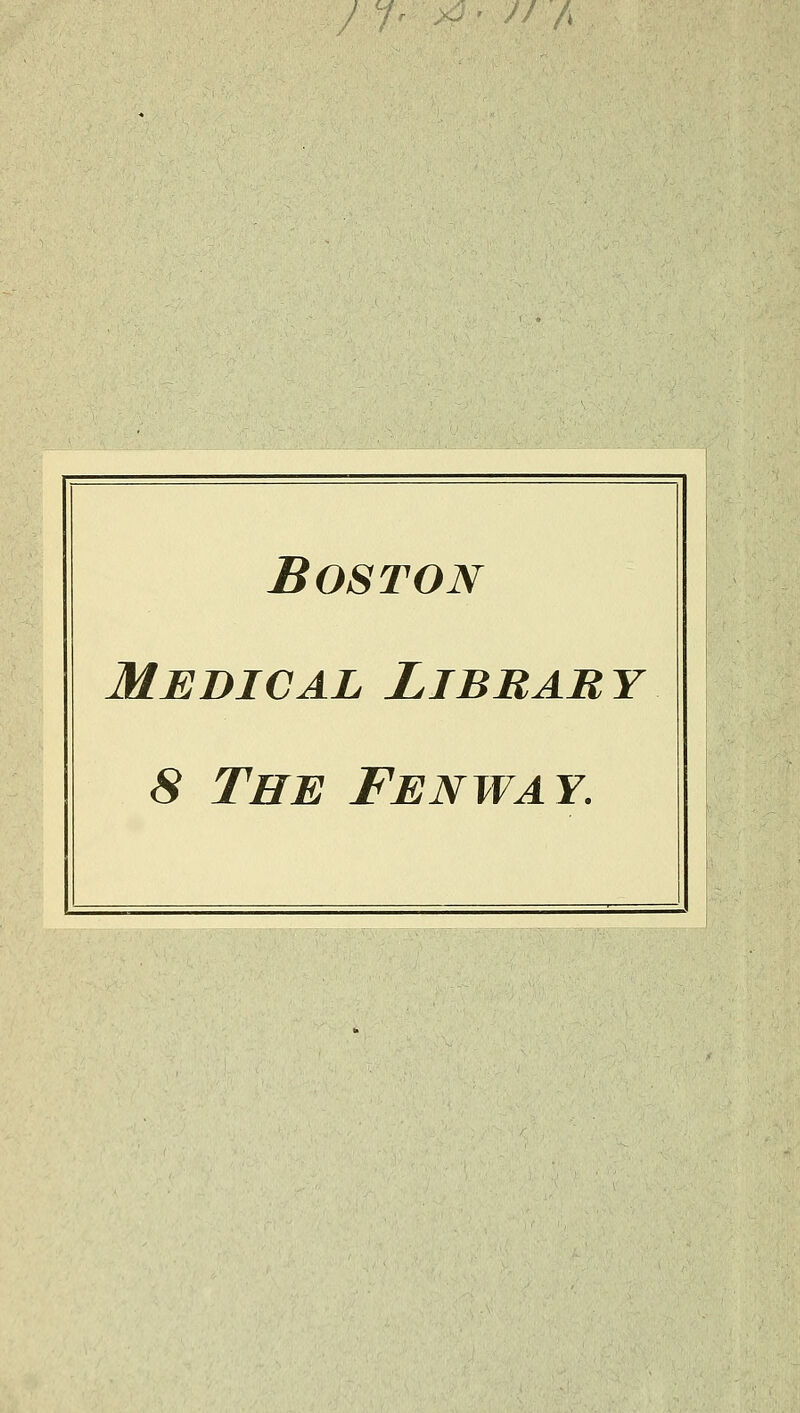 / y- '/ h Boston Médical Libbaby 8 The Fenway.