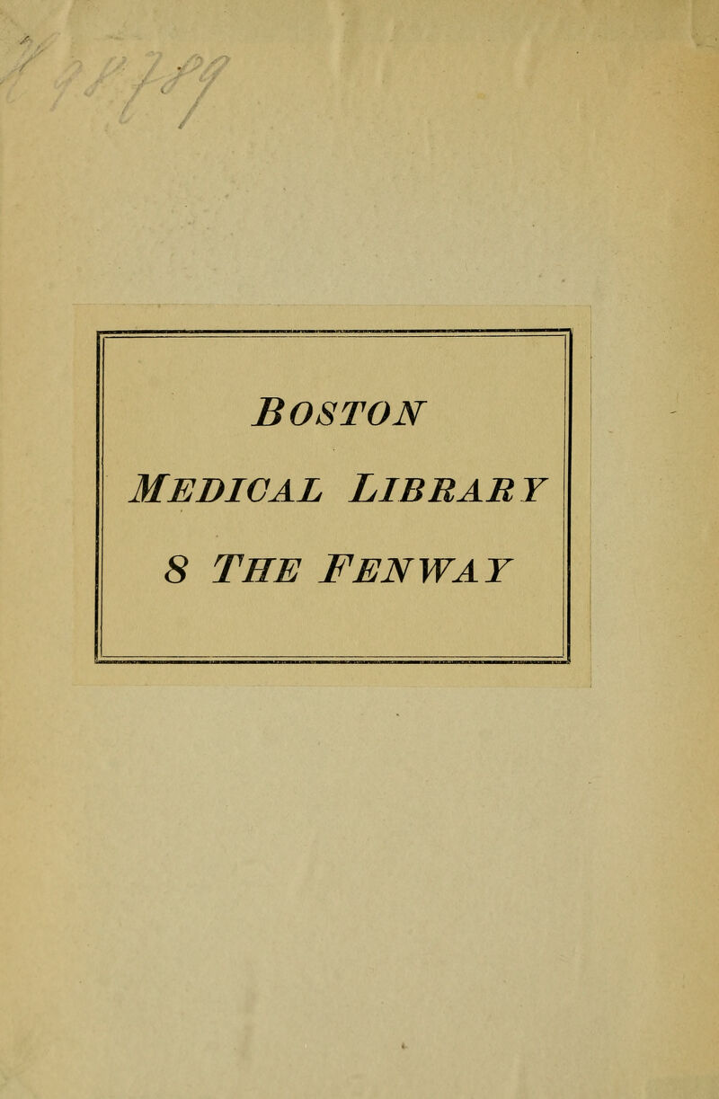 Boston Medical Library 8 the fenway