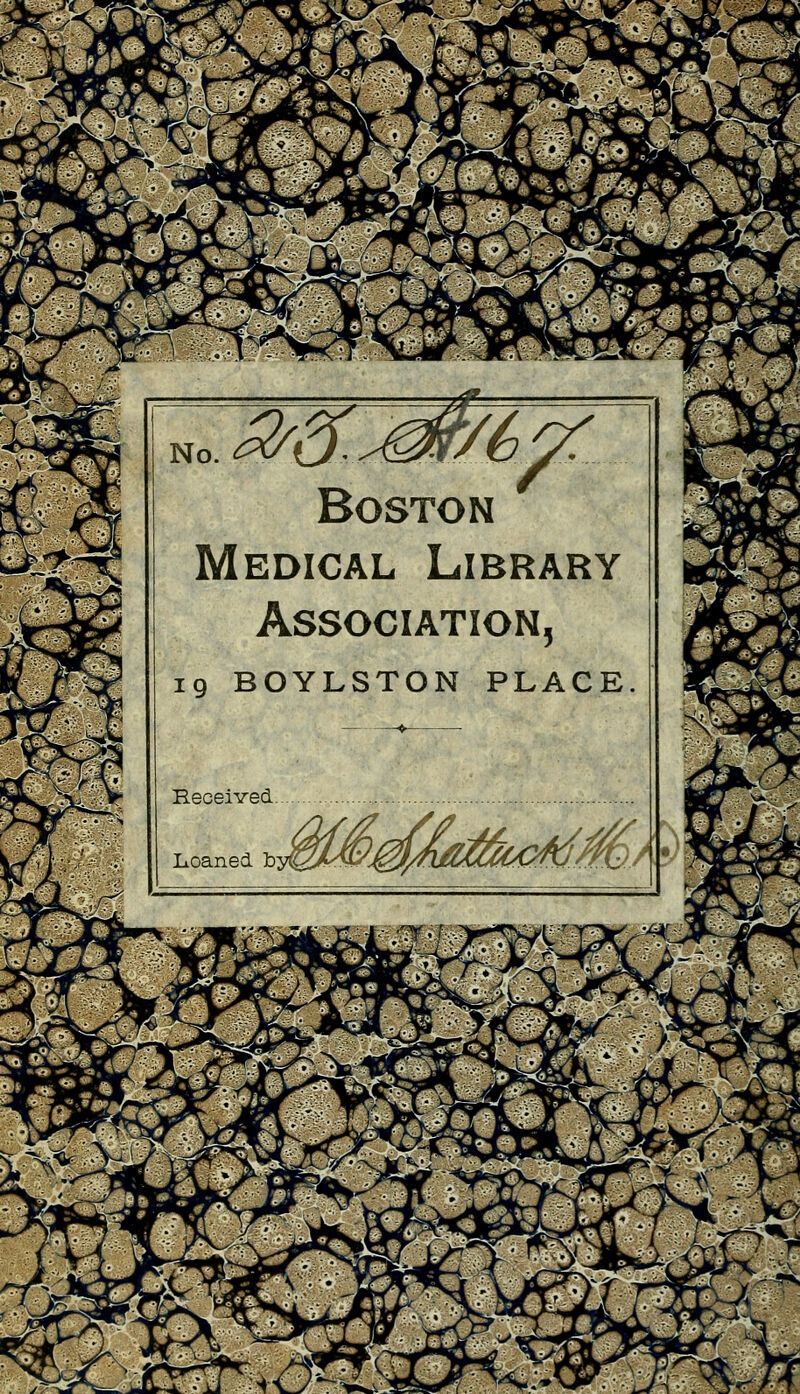 m Boston Médical Library Association, 19 BOYLSTON PLACE