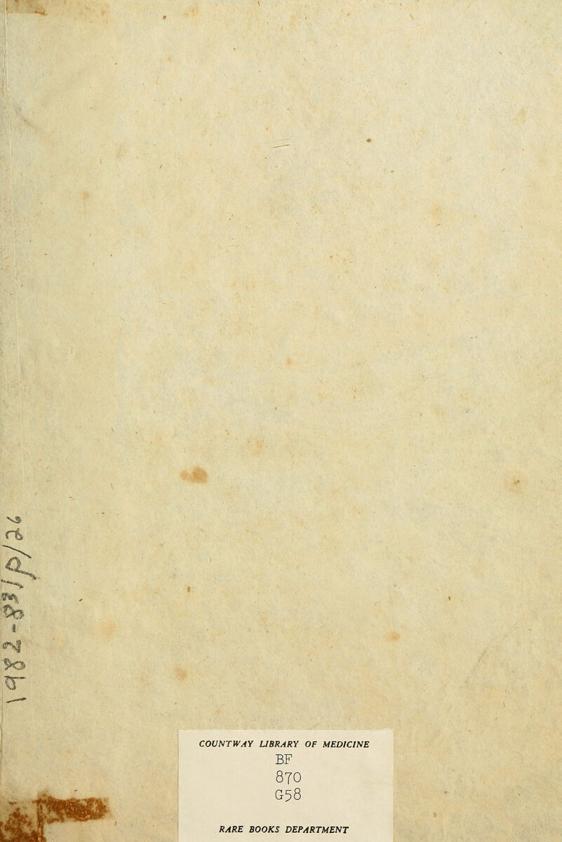 COVNTWAY UBRARY OF MEDICINE BF 870 G58 RARE BOOKS DEPARTMENT