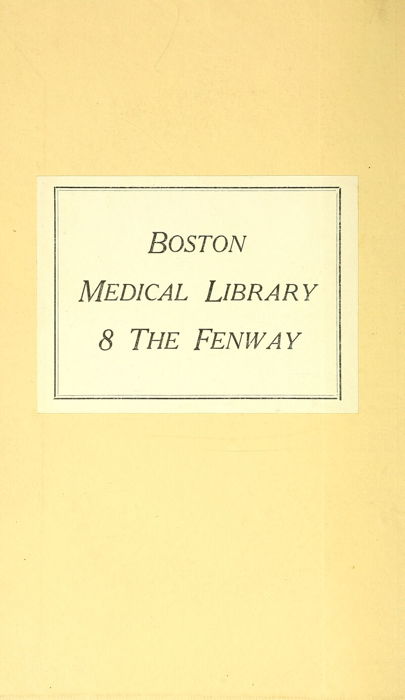 Boston Medical Library 8 The Fenway