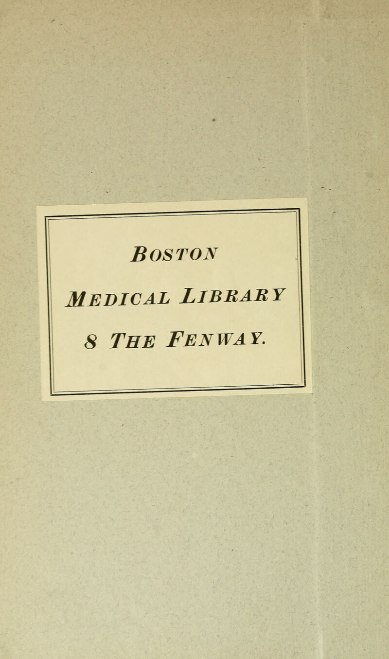 Boston Medical Library 8 The Fenway.