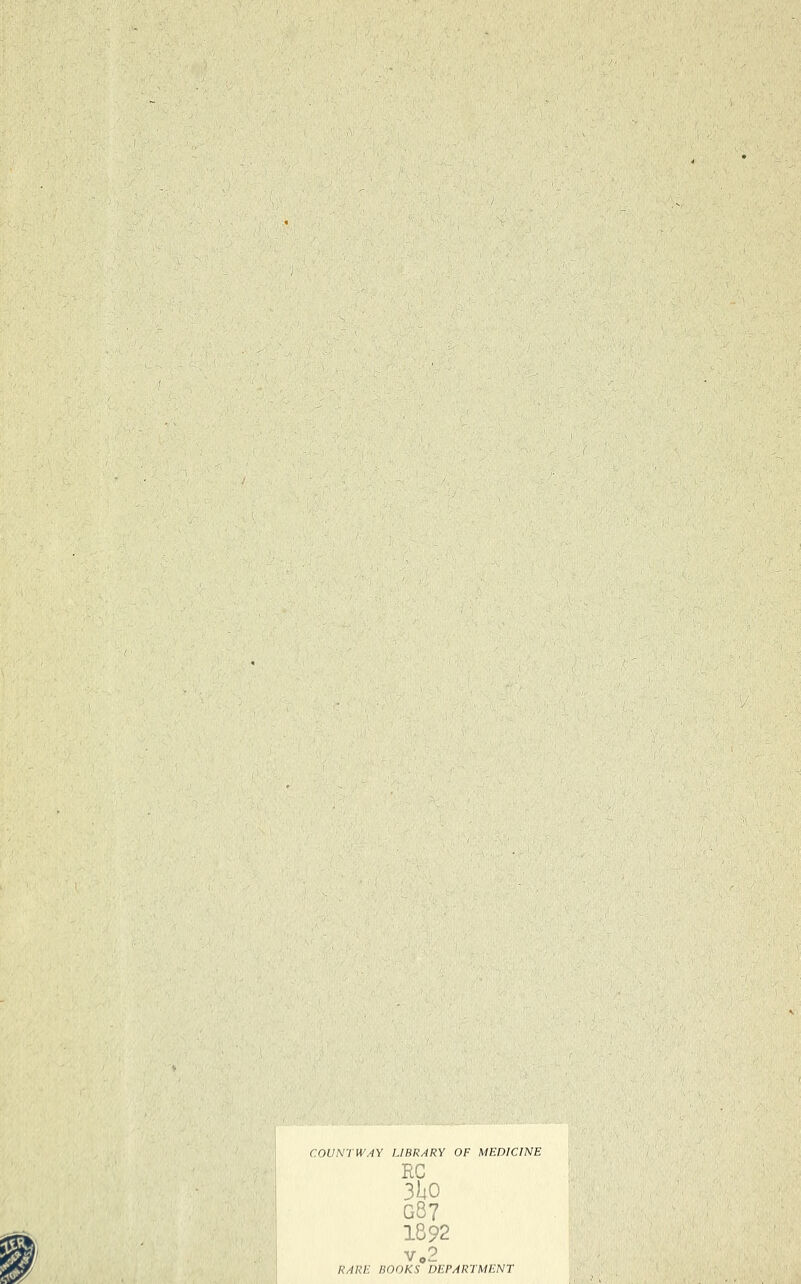 COUNTWAY LIBRARY OF MEDICINE RC 3U0 g87 1892 RARE BOOKS DEPARTMENT