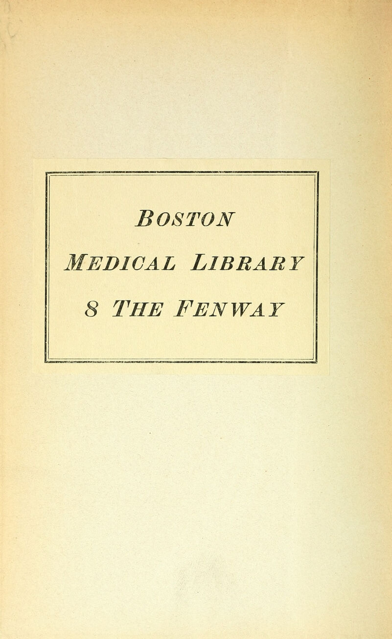 Medical Library 8 THE FENWAY