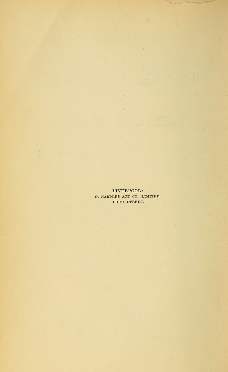 LIVERPOOL: D. MAEPLES AND CO., LIMITED, LORD STREET.