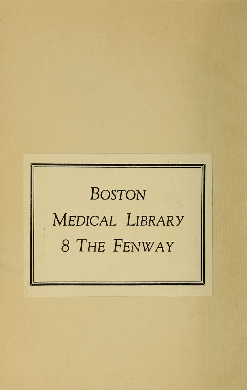 Boston Medical Library 8 The Fenway