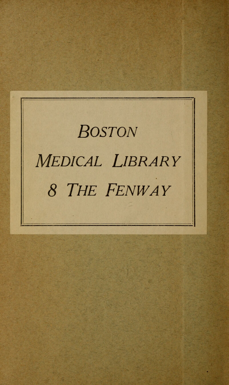 Boston Medical Library 8 The Fenway