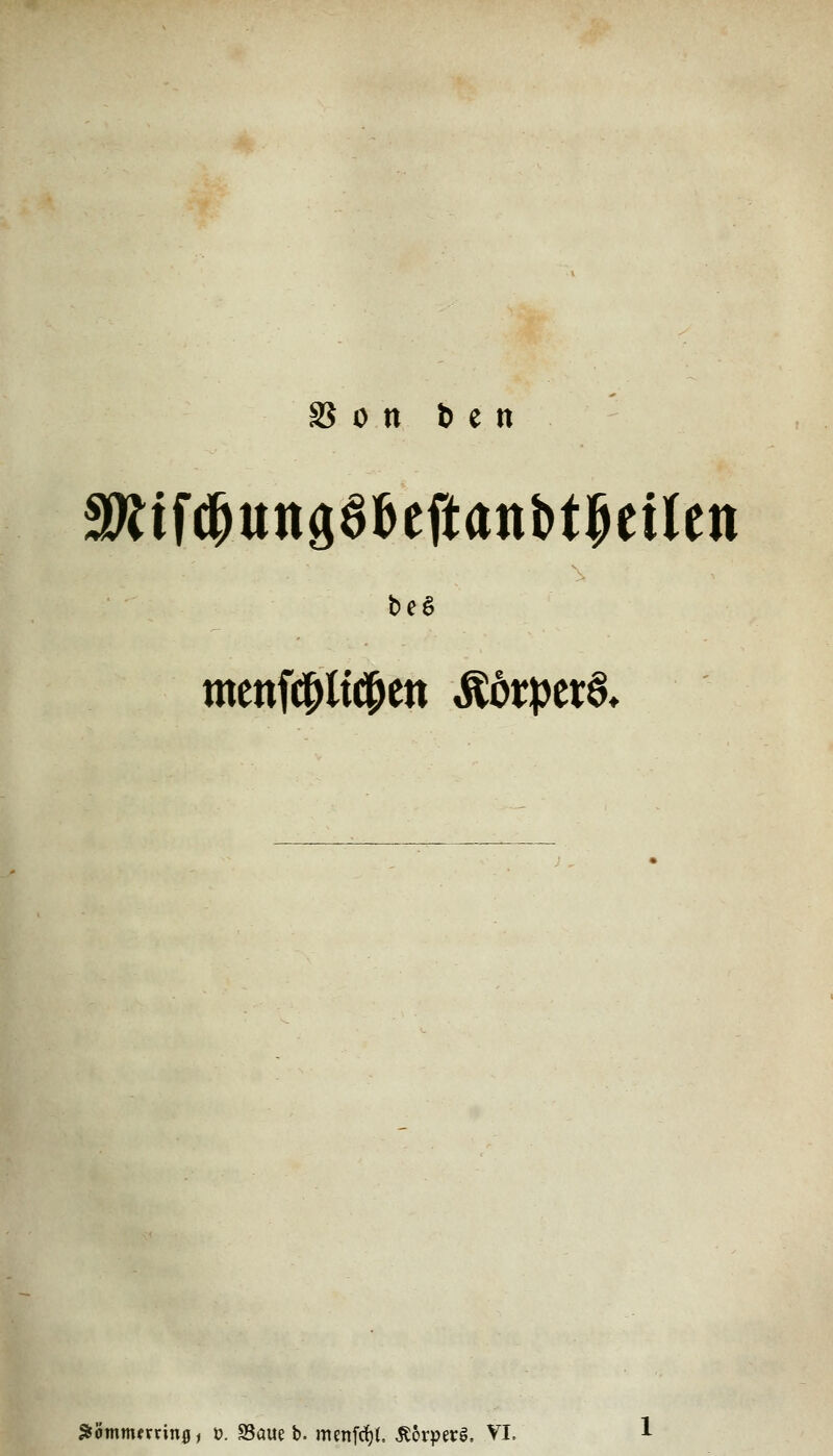 mcttfcl^lic^en ^5t:pet6» SSommcrrinfl, i?. S3aue b. menfrf)(. Äorperi. VI.