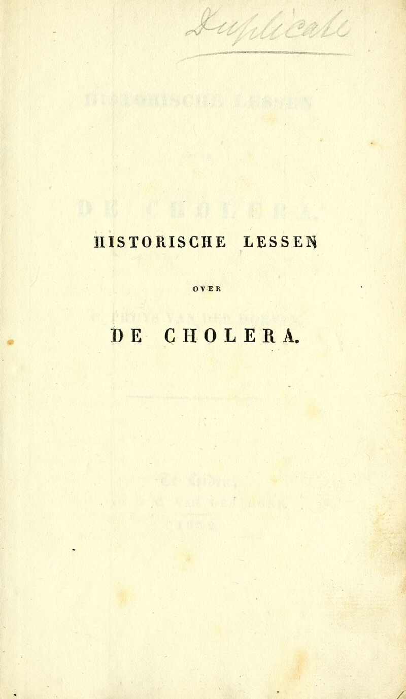 OV ER DE CHOLERA.