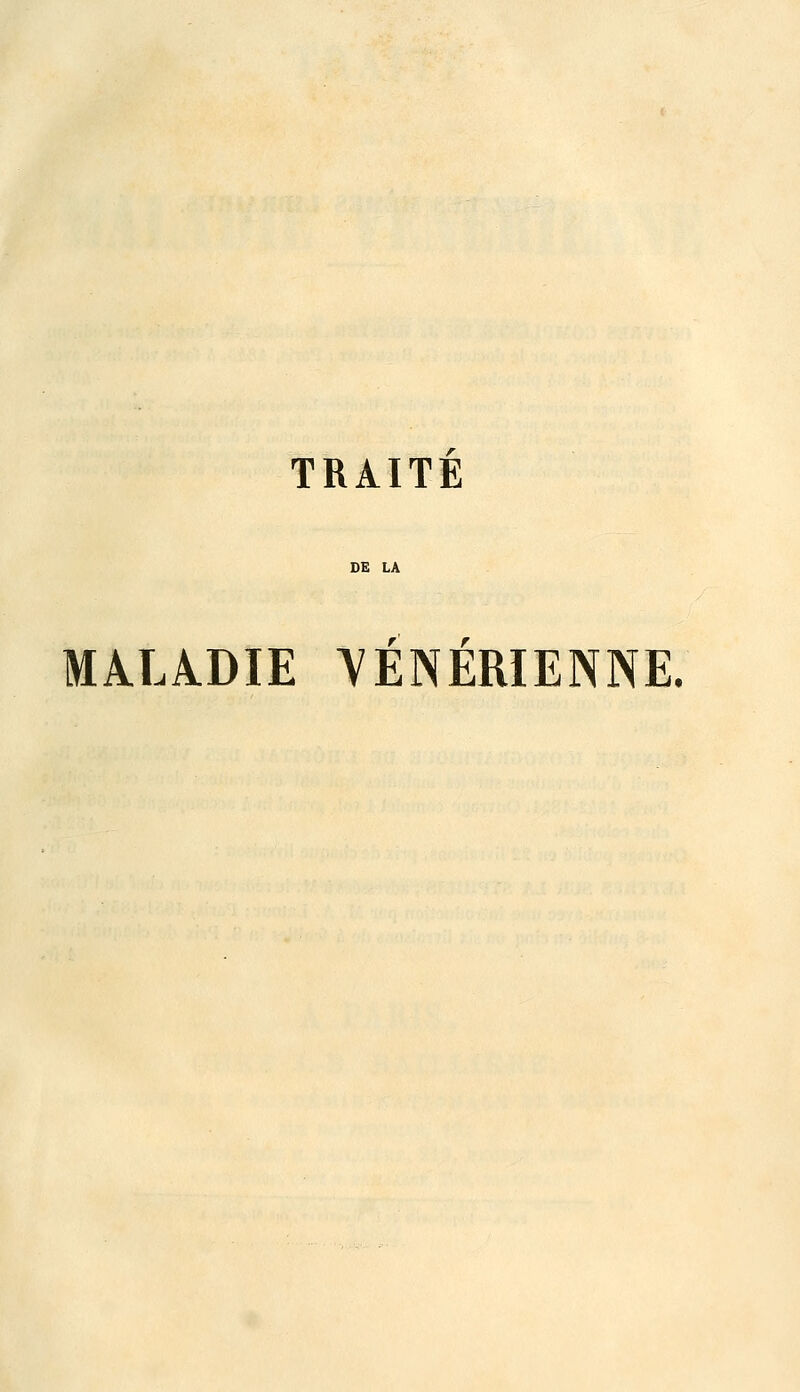 TRAITE MALADIE VENERIENNE.