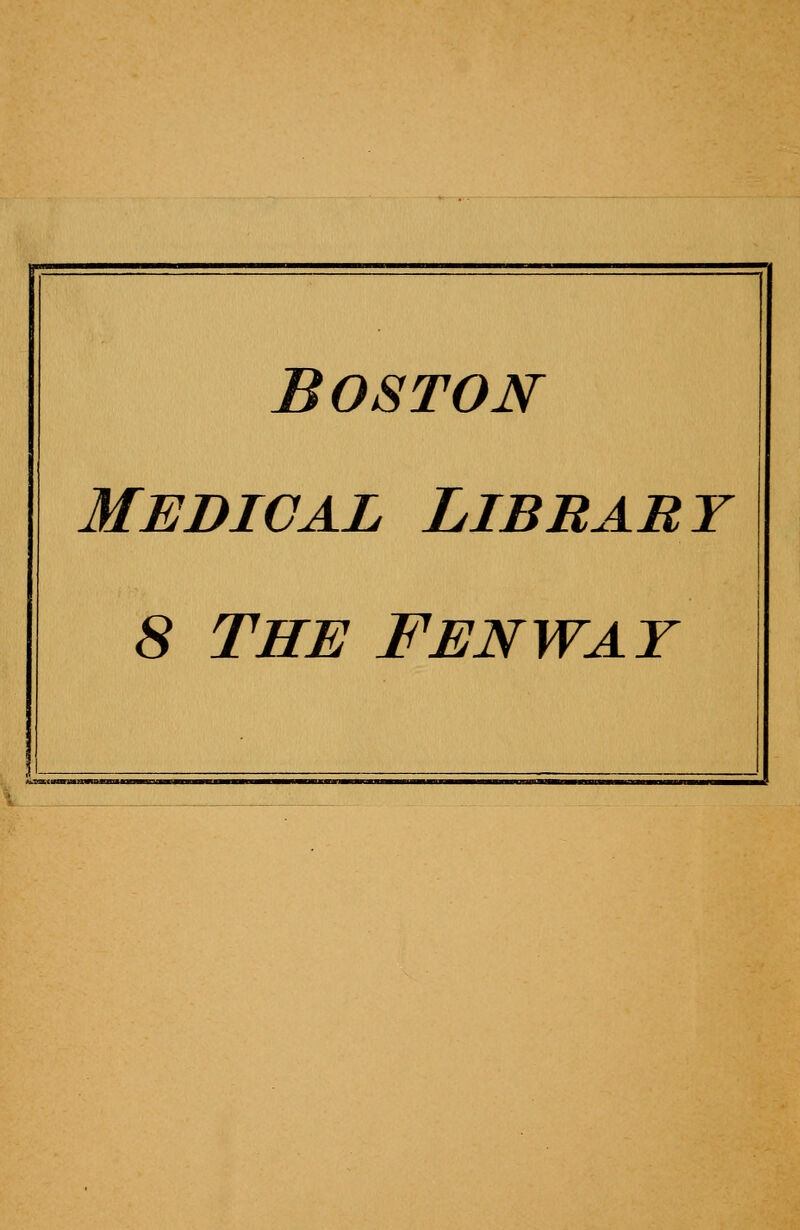 Boston Medical Library 8 The Fenway