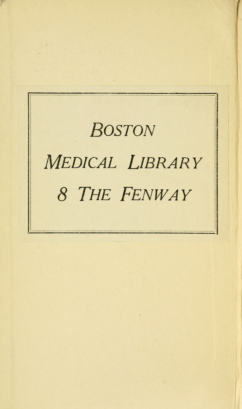 Boston Medical Library 8 The Fenway