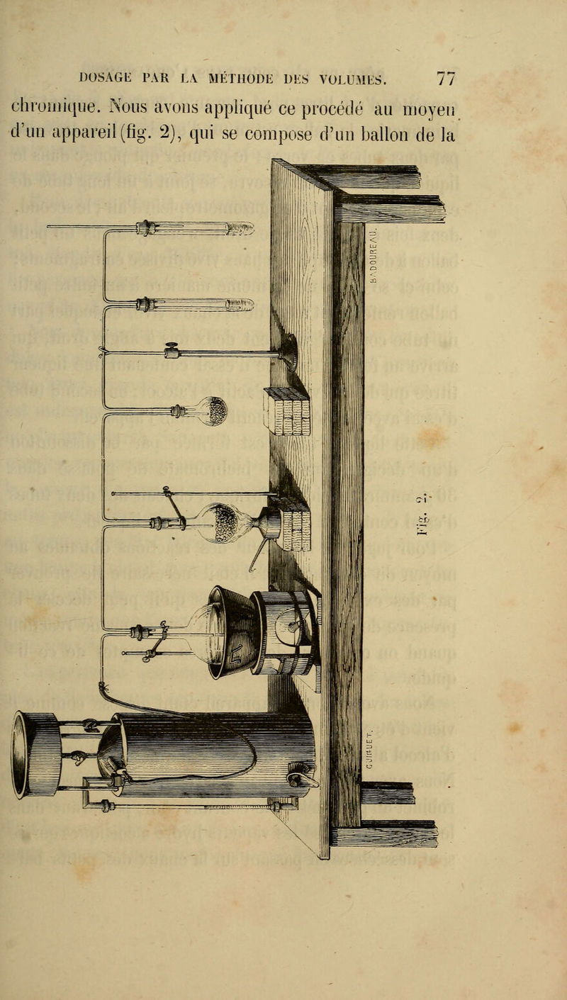 chroiuique. xNoiis avons appliqué ce procédé au moyen d'un appareil(fig. 2), qui se compose d'un ballon de la